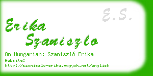 erika szaniszlo business card
